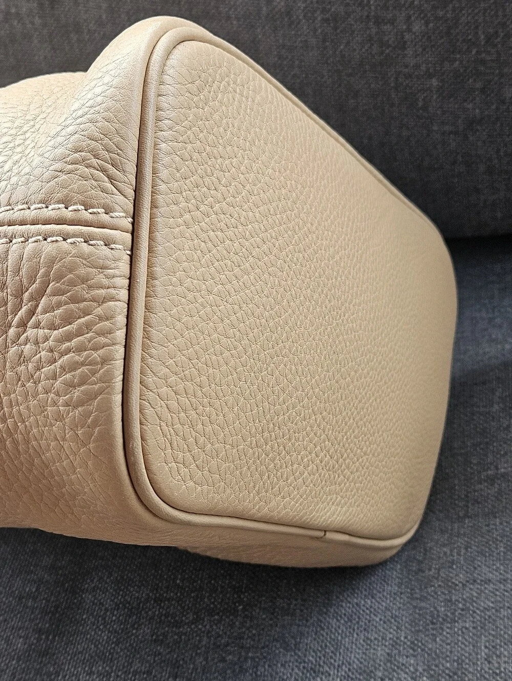 Coach Beige Leather Satchel with Removable Strap